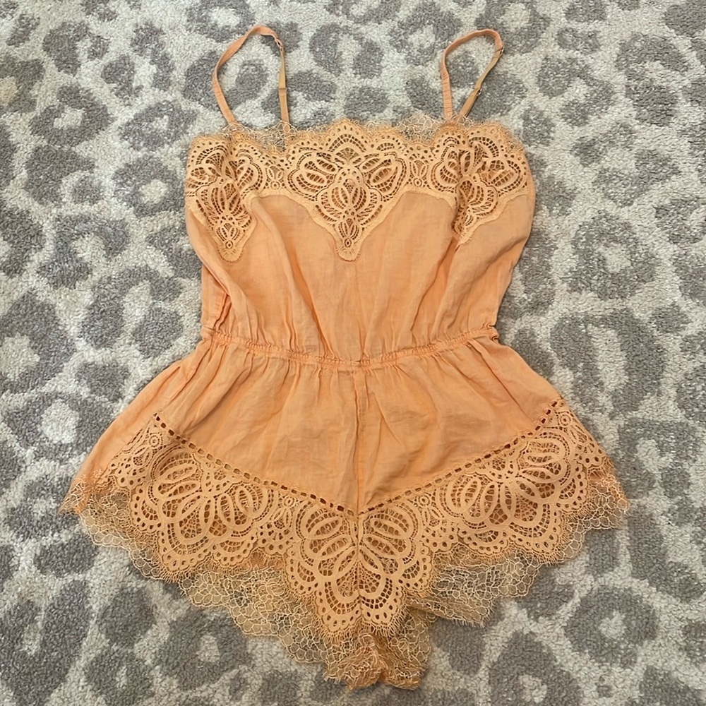 Victoria's Secret Peach Lace Romper
